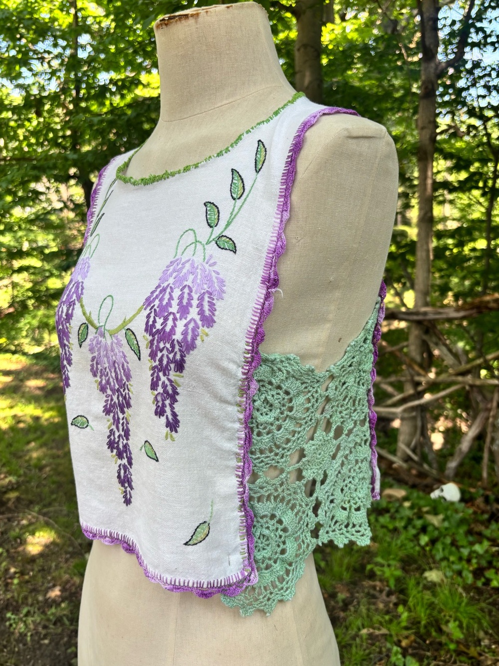 Hand made linen crop top
